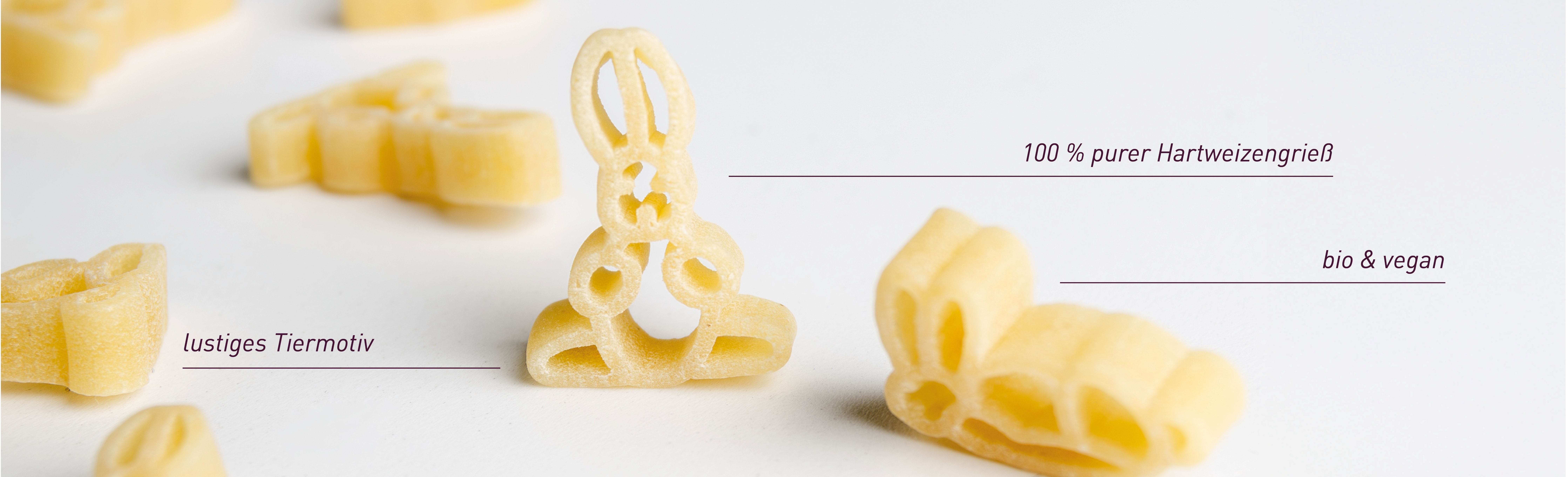 ALB-GOLD Bio Hoppel Hasen Pasta: 100% pures Hartweizengrieß, lustiges Tiermotiv, bio & vegan.
