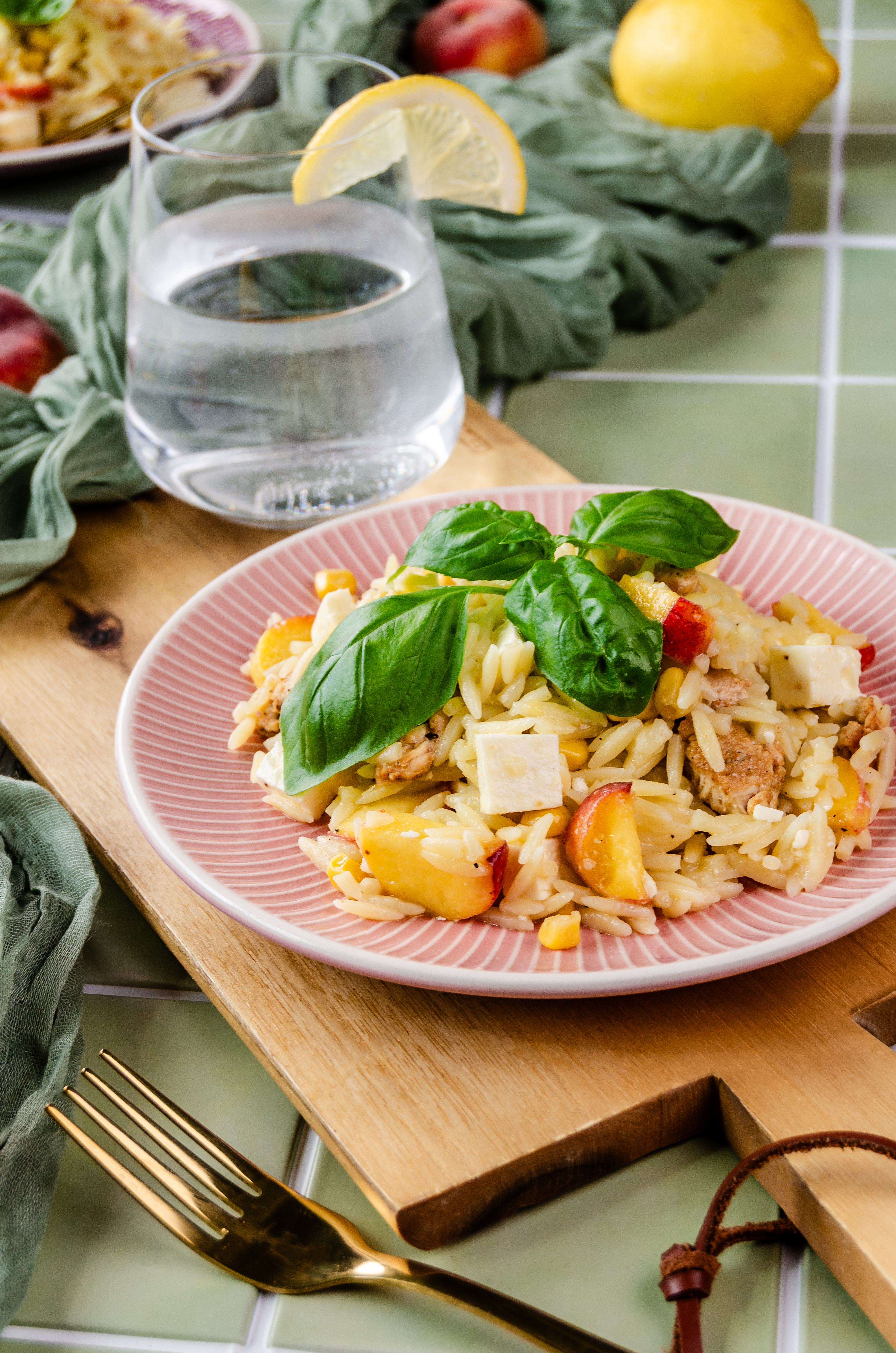 Nudelsalat_NUdelreis_Pfirsich_Haehnchen