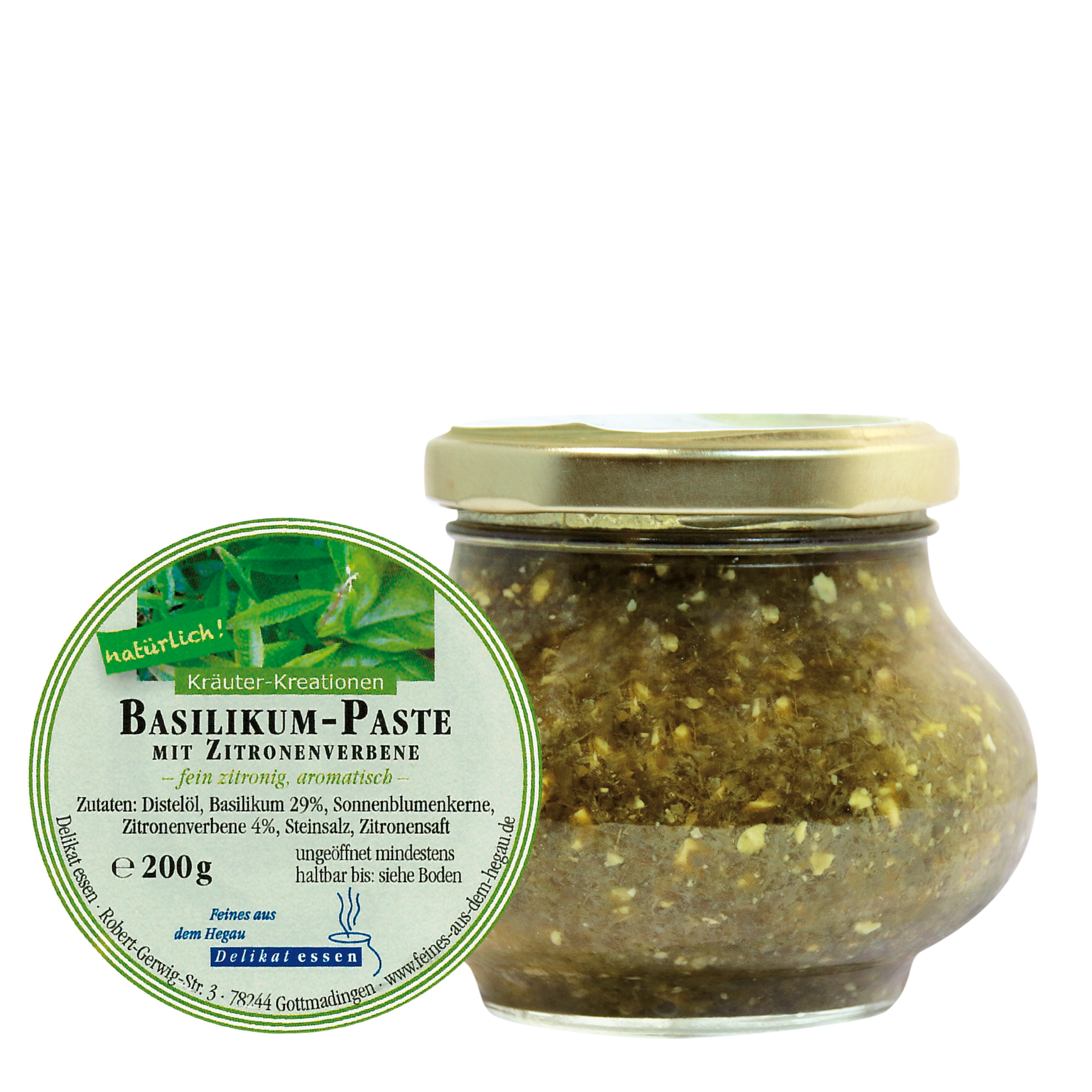 Basilikum-Paste mit Zitronenverbene Basilikum-Paste mit Zitronenverbene